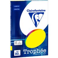 Clairefontaine Fluoreszierendes gelbes A4-Farbpapier 80 g/m² (100 Blatt)