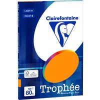 Clairefontaine Fluoreszierendes orangefarbenes A4-Farbpapier 80 g/m² (100 Blatt)