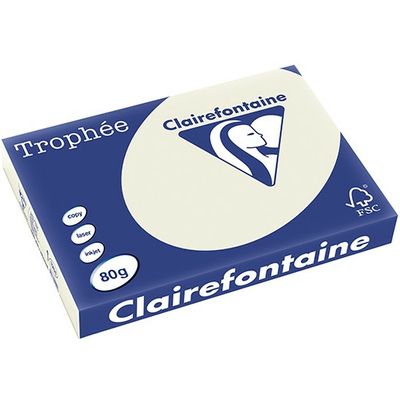 Clairefontaine Perlgrau A3 Farbiges Papier 80 g/m² (500 Blatt)