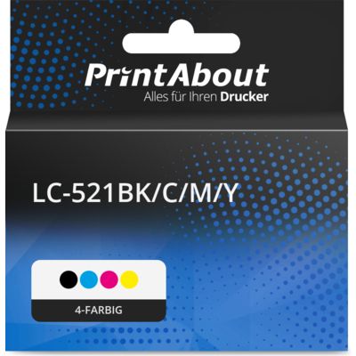 Druckerpatrone kompatibel mit Brother LC-521BK/C/M/Y - 4-farbig - Multipack