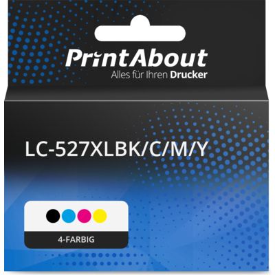 Druckerpatrone kompatibel mit Brother LC-527XLBK/C/M/Y - 4-farbig - Hohe Kapazität - Multipack
