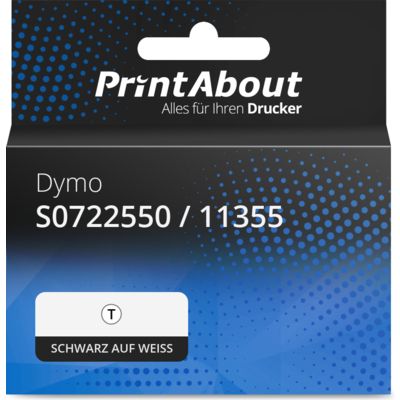 Hausmarke Dymo 11355 (S0722550) (LabelWriter 5XL + 550) Etikett Schwarz auf Weiß (19 mm x 51 mm)