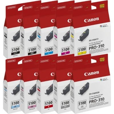 Canon PFI-5100 MBK/PBK/C/M/Y/PC/PM/R/GY/CO Tintenpatronen Multipack 10-farbig