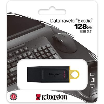 Kingston 128GB USB3.2 Gen1 DataTraveler Exodia (Black + Yellow) - USB-Stick