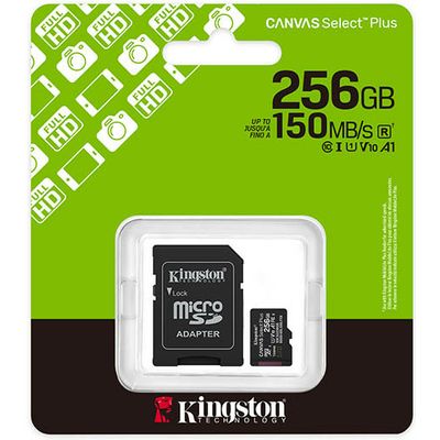 Kingston 256GB microSDXC Canvas Select Plus Gen3 150MB/s A1 Card + Adapter - SD-Karte