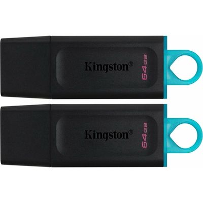 Kingston 64GB USB3.2 Gen 1 DataTraveler Exodia (Black + Teal) - 2x - USB-Stick
