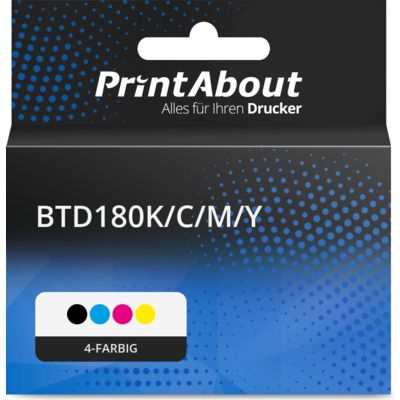 Druckerpatrone kompatibel mit Brother BTD180K/C/M/Y - 4-farbig - Multipack